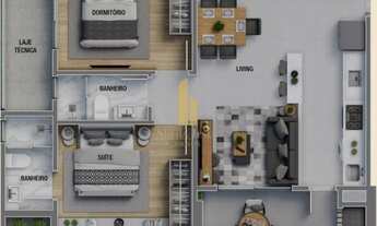 Imagem 3: Apartamento 1 Suíte + 1 na Praia Brava de Itajaí/SC!!