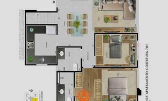 Imagem 4: COBERTURA 2 QUARTOS COM LAZER NO BAIRRO CASTELO, BELO HORIZONTE/MG