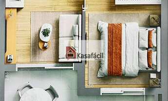 Imagem: Planta de 39 m² com 1 dormitório vaga!