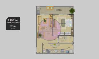 Imagem 4: Apartamento à venda, 1 dormitórios, 1 vaga de garagem, 52m², no bairro Vila Mirim, Praia G