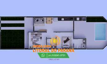 Imagem 3: Casa Padrão 2 Quartos c/ piscina à venda no Baln Céu Azul - Matinhos/PR