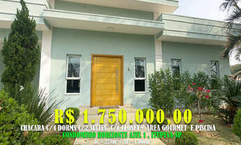 Imagem 1: Chácara 278m² c 4 / Dorms c / 1 Closet + 2 Suites + Área Gourmet e Piscina. Loc: Condomin