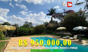 Imagem 1: Chácara c/ 3 Dorms c/ 1 Suíte, Campo de Futebol, Casa - Caseiro, Piscina e Pomar Loc: Est