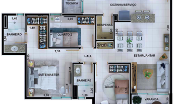 Imagem 2: Bosque dos Ipês - 82 m2