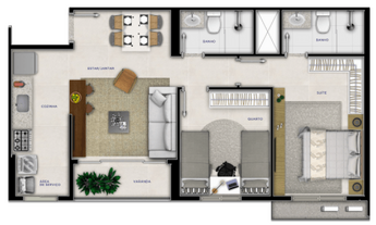 Imagem 7: Aptos de 2 Quartos, no Bueno Terrazo Vista Bueno