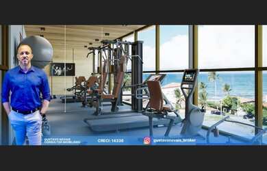 Imagem 2: Studio com varanda gourmet a 50 metros da praia de Carneiros, lazer no rooftop.