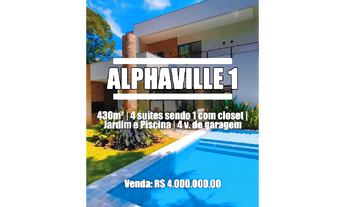 Imagem: ALPHAVILLE 1 430m², 4 Suítes sendo 1