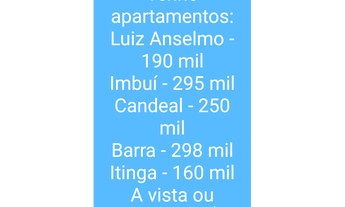 Imagem: Apartamentos na barra, imbuí,Brotas,vila