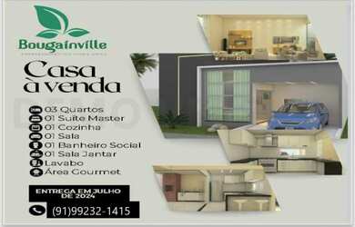 Imagem 2: Casa no Bougainville. 160 m², 3 Suítes, 2 Vagas, à venda, Parque Verde, Belém-Pará