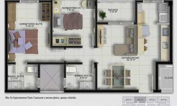 Imagem 6: Residencial Nações Unidas bairro Pinheirinho Criciúma apartamento a venda