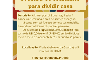 Imagem: Procura-se estudante para dividir casa