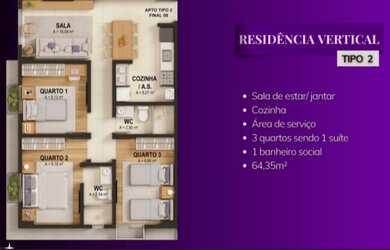 Imagem 5: Vende-se apartamento 1, 2, 3 quartos, Catolé, o Sirius