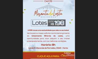 Imagem: LOTEAMENTO MIRANTE DO LESTE PLANTÃO DE