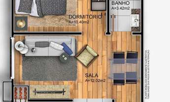 Imagem 6: Apartamento de 1 Dormitório com Churrasqueira e Cozinha Ampliada – Pronto para M