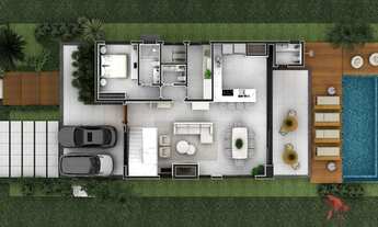 Imagem 3: Sobrado à beira lago e esquina com área verde no Ilhas Park Pedra da Guarita em