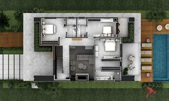 Imagem 5: Sobrado à beira lago e esquina com área verde no Ilhas Park Pedra da Guarita em