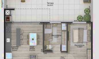 Imagem 2: APARTAMENTO 2 DORMITÓRIOS COM TERRAÇO NO URBAN