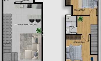 Imagem 3: Studio com sacada no Residencial Duque17cinco5. No centro de Santa Maria