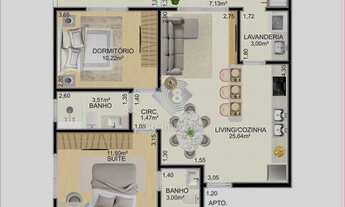 Imagem 3: Excelente Apartamento, 2 Dormitórios sendo 1 Suíte- Santa Cruz do Sul - RS