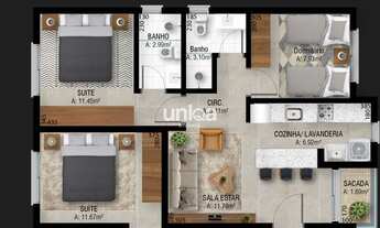 Imagem 2: Apartamento a venda no Residencial Isla de San Andres Santa Maria-RS