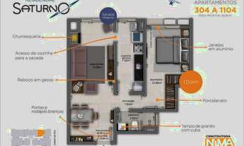 Imagem 5: Apartamento 01 dormitorio para venda em Santa Maria no Residencial Saturno