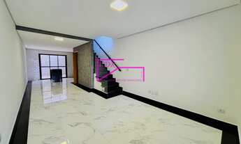 Imagem: Sobrado novo frontal com espaço gourmet