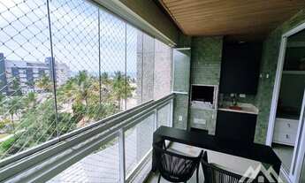 Imagem 4: Apartamento á venda na Riviera pé na areia com vista para o mar, mobiliado, varanda com ch