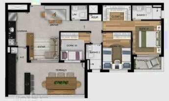 Imagem 2: Apartamento à venda em Cursino com 94 m², 3 quartos, 1 suíte, 2 vagas