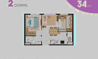 Imagem 3: Apartamento à venda em Santo Amaro com 34 m², 1 quarto