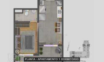 Imagem 2: Apartamento à venda em Santo Amaro com 29 m², 1 quarto