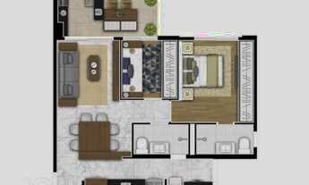 Imagem 4: Apartamento à venda em Saúde com 60 m², 1 quarto, 1 suíte, 1 vaga