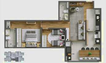 Imagem 2: Apartamento à venda em Santo Amaro com 68 m², 2 quartos, 1 suíte, 1 vaga