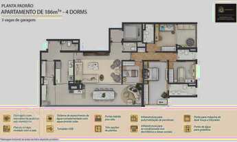 Imagem 2: Apartamento à venda em Santo Amaro com 186 m², 3 quartos, 3 suítes, 4 vagas