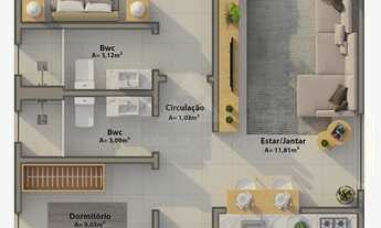 Imagem 3: APARTAMENTO À VENDA COM 2 DORMITÓRIOS, SENDO 1 SUÍTE, 64m², R$ 610.000,00, BAIRRO ITACOLO