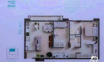 Imagem 2: Apartamento de 70m², 2 quartos sendo 1 ou 2suíte, no setor Marista na Rua 1128