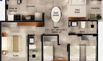 Imagem 6: Apartamento à venda em Intermares, Cabedelo-PB: 2 quartos, 1 suíte, 1 sala, 1 banheiro, 1