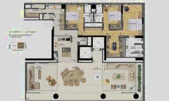 Imagem 4: Apartamento de luxo no Jardim Paulistano, São Paulo-SP: 3 quartos, 3 suítes, 5 banheiros