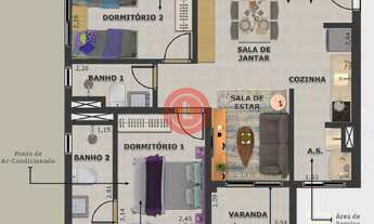 Imagem 6: Apartamento de 47m2 à venda na Vila Palmares, Santo André-SP: 2 quartos, 2 salas, 1 banhei