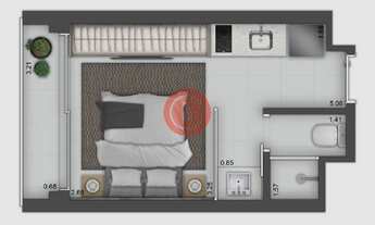 Imagem 7: Apartamento à venda na Vila Nova Conceição, São Paulo-SP: 1 quarto, 1 suíte, 1 sala, 1 ban