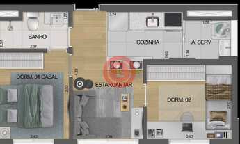 Imagem 2: Apartamento à venda em Moema, São Paulo-SP: 2 quartos, 1 suíte, 1 banheiro, 38,08m² de áre