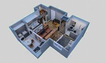 Imagem 2: Apartamento Compacto Premium 39m² no Reserva Carvalho Residencial com 1 Dormitório Suíte