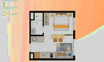 Imagem 3: Apartamento com 1 Dormitório de 24,55m² no Studio Viva Benx Pompéia