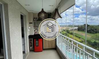 Imagem 2: Apartamento com 2 quartos, 2 suítes. Varanda gourmet. Churrasqueira. Sala ampliada. Móveis