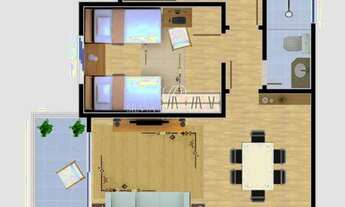 Imagem 6: Apartamento à venda na Vila São José em Taubaté-SP: 2 quartos, 1 suíte, 1 sala, 2 banheiro