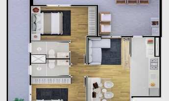 Imagem 2: Apartamento a venda em Hortolândia, sendo térreo com Garden, varanda gourmet e 2 vagas de