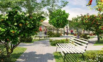 Imagem 6: Casas com quintal com 2 quartos sendo 1 suíte. No programa casa verde e amarela, antigo mi