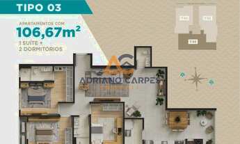 Imagem 5: Adriano Carpes Imóveis vende - Apartamento com 1 suíte e 2 dormitórios no Centro de Navega