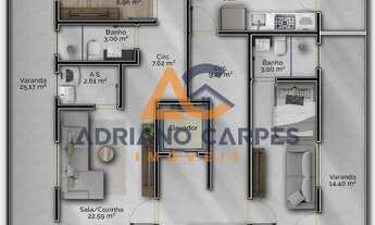 Imagem 6: Apartamento de 1 suíte + 1 quarto na planta com excelente padrão de acabamento no bairro G