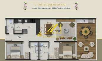 Imagem 4: Maui Imbassaí Apartamentos de 2 e 3 suítes com lavabo e varanda gourmet. 103m2. Piscina ad