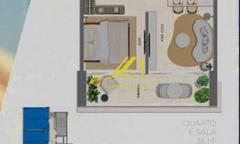 Imagem 2: Barra Signature. Apartamento Quarto e sala, 35m2 no melhor da Barra! Andar super alto, vis